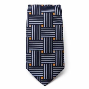 Robert Talbott Estate Tie Navy Woven Geometric Silk Made In USA